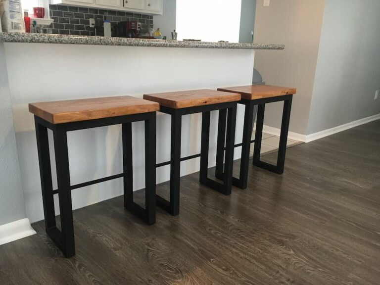 Metal and wood bar stool.